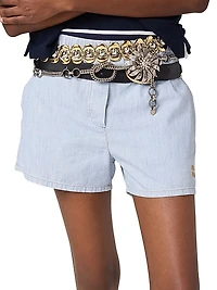 Striped Chambray Bermudas