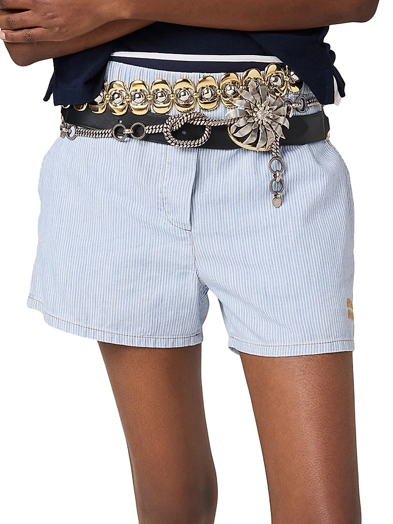 Striped Chambray Bermudas