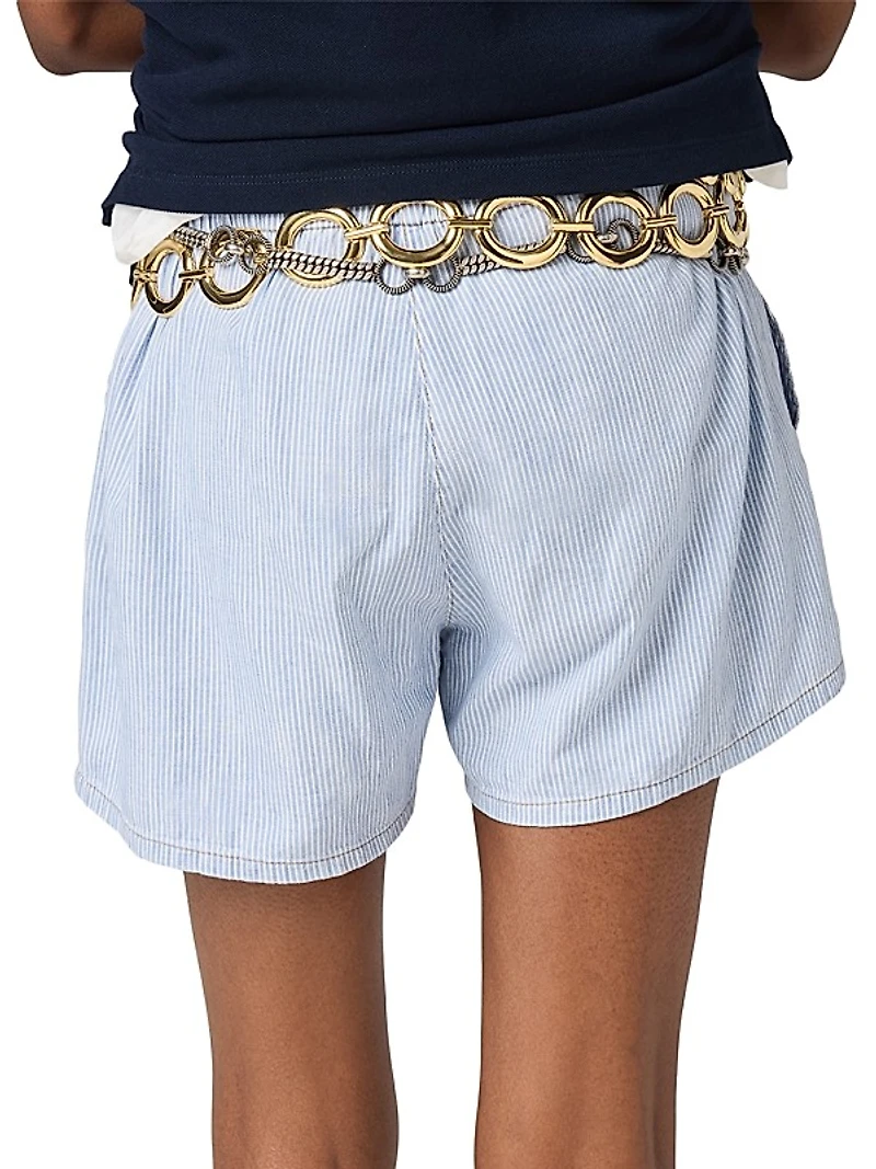 Striped Chambray Bermudas