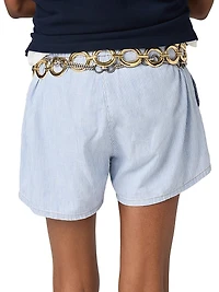 Striped Chambray Bermudas