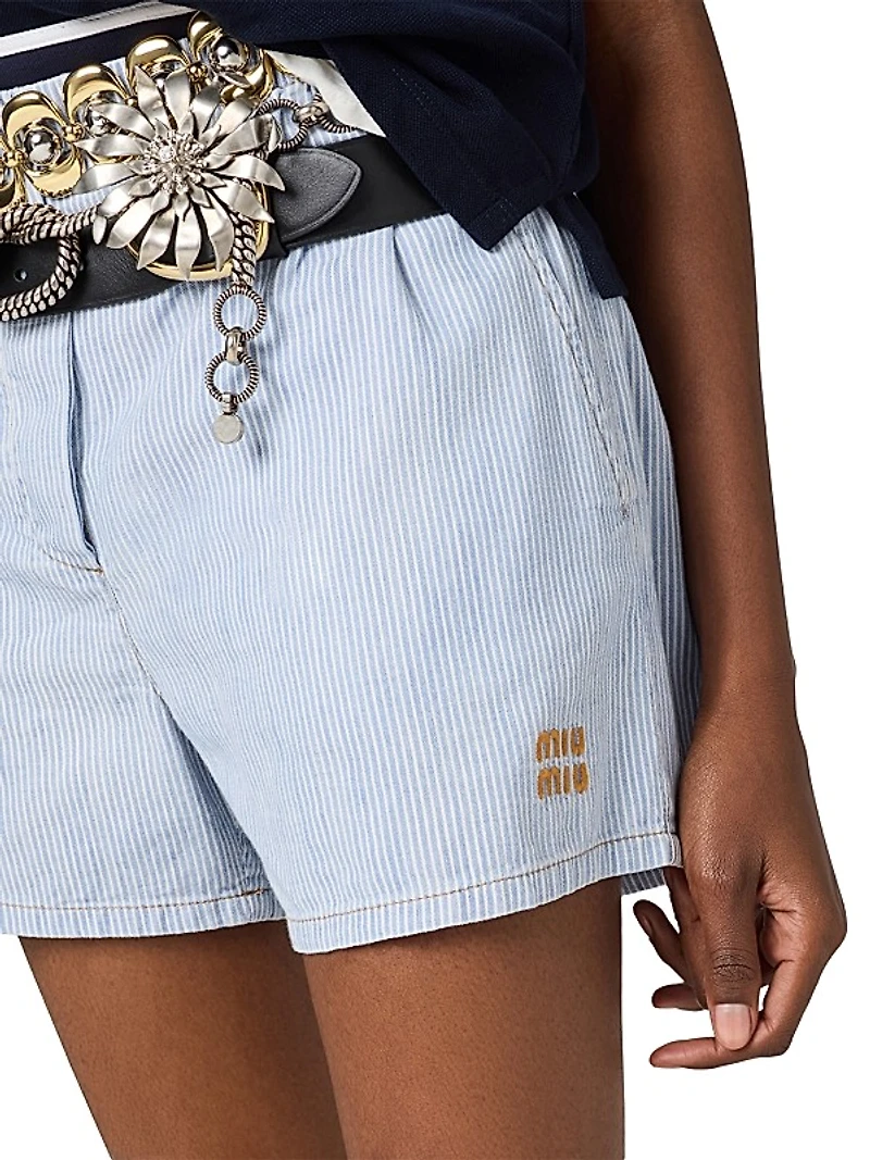 Striped Chambray Bermudas