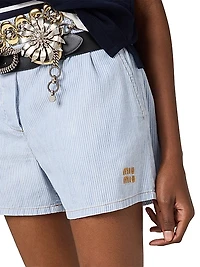 Striped Chambray Bermudas