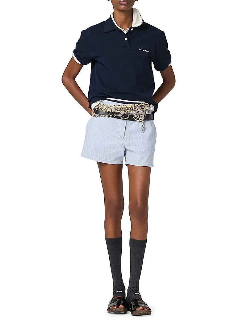 Striped Chambray Bermudas