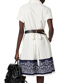 Slubbed Poplin Dress with Print