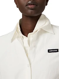 Slubbed Poplin Dress with Print