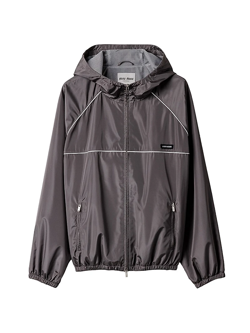 Technical Silk Zipper Blouson Jacket
