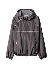 Technical Silk Zipper Blouson Jacket