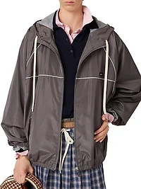 Technical Silk Zipper Blouson Jacket
