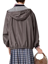 Technical Silk Zipper Blouson Jacket