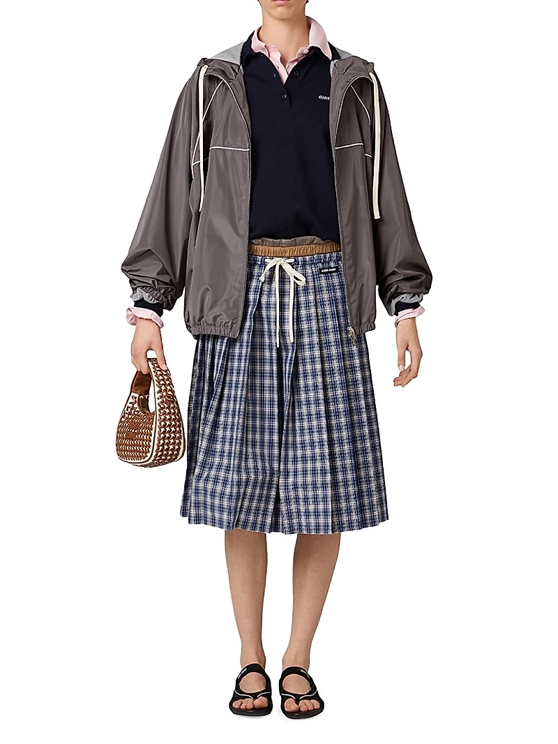 Technical Silk Zipper Blouson Jacket