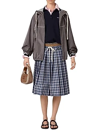 Technical Silk Zipper Blouson Jacket