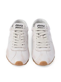 Plume Bleached Nappa Leather Sneakers