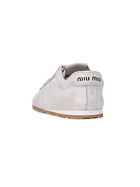 Plume Bleached Nappa Leather Sneakers