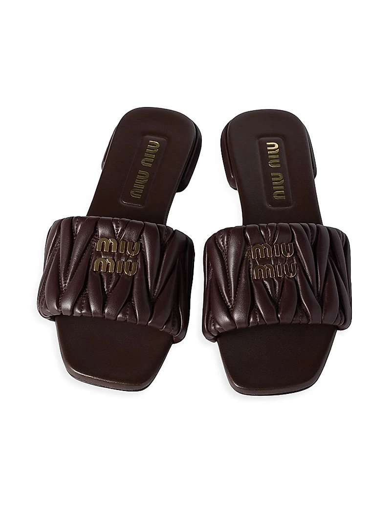 Matelasse Nappa Leather Slides