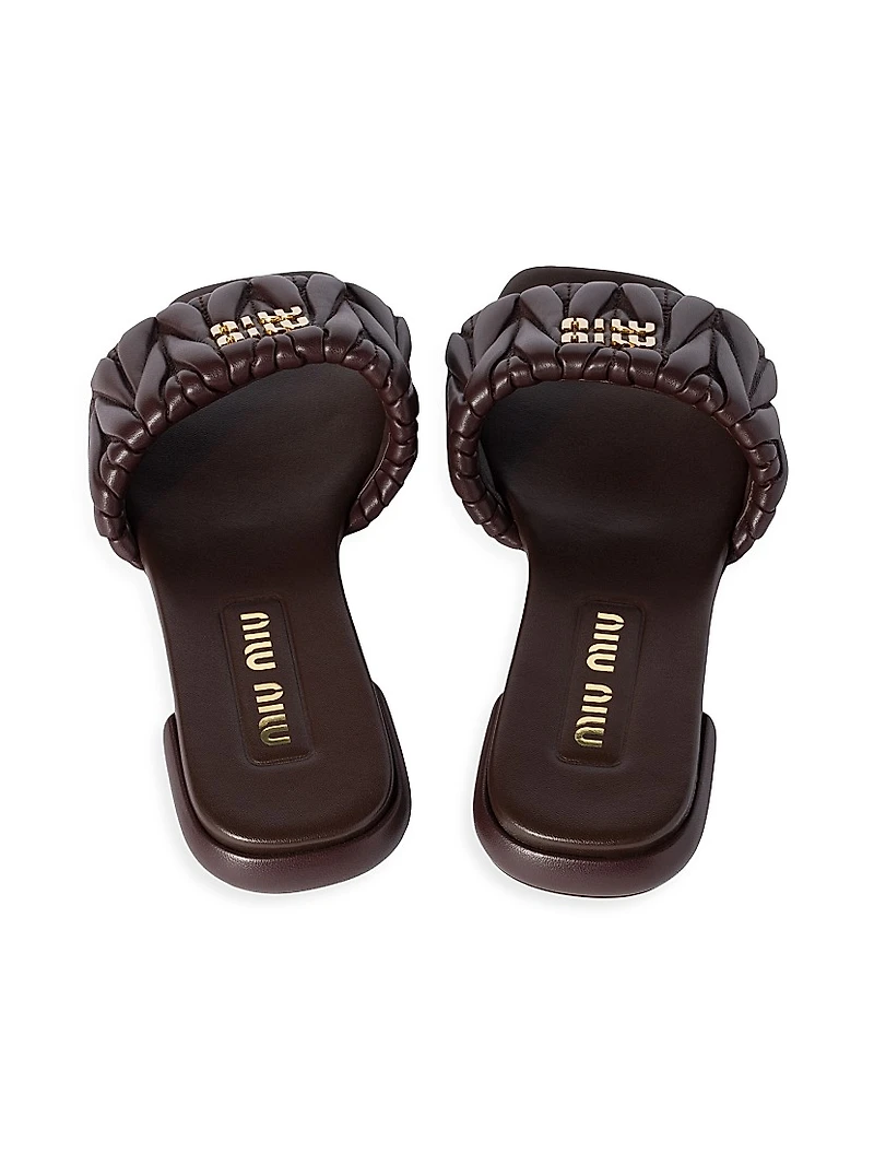 Matelasse Nappa Leather Slides