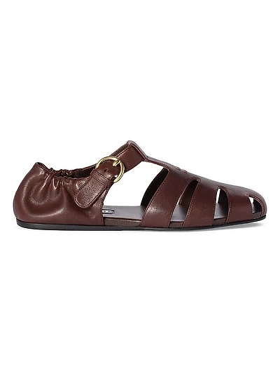Ruches Nappa Leather Fisherman Sandals