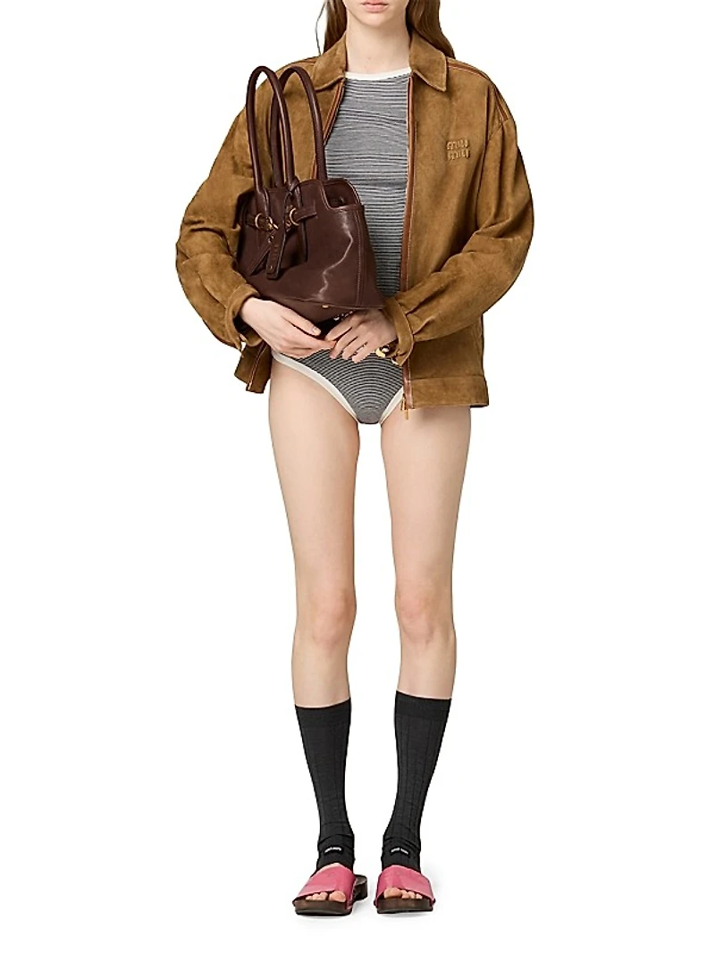 Suede Blouson Jacket
