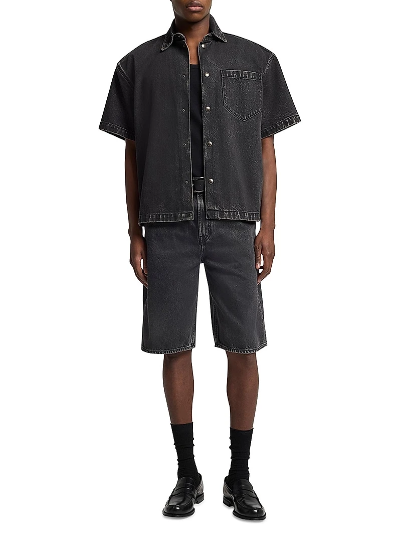 Wide-Leg Jean Shorts
