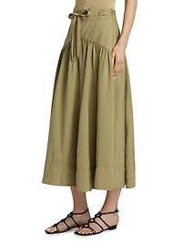 Donia Tie-Waist Midi-Skirt