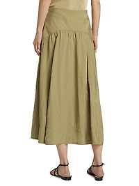 Donia Tie-Waist Midi-Skirt