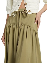 Donia Tie-Waist Midi-Skirt