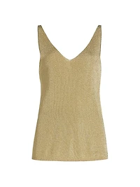 Zuani Shimmer V-Neck Sleeveless Top