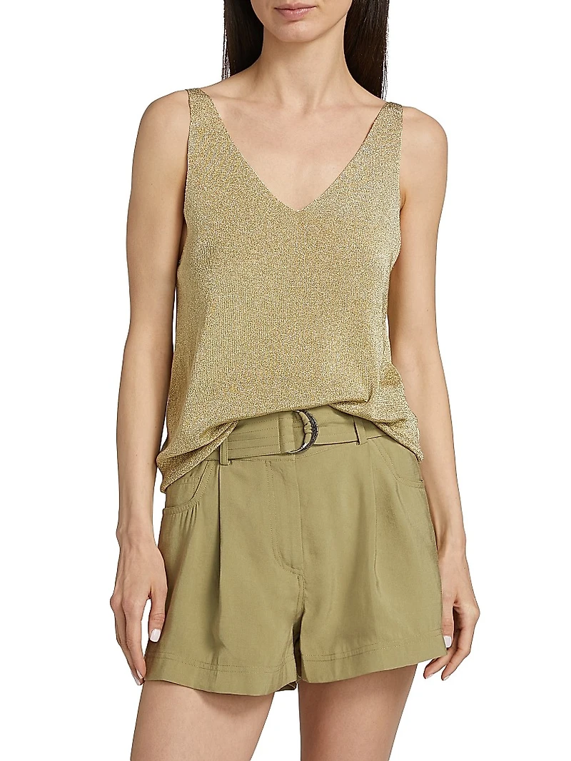 Zuani Shimmer V-Neck Sleeveless Top