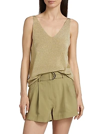 Zuani Shimmer V-Neck Sleeveless Top