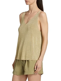 Zuani Shimmer V-Neck Sleeveless Top
