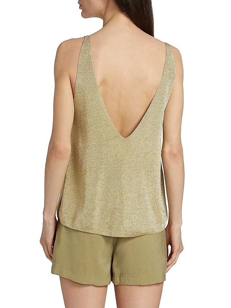 Zuani Shimmer V-Neck Sleeveless Top