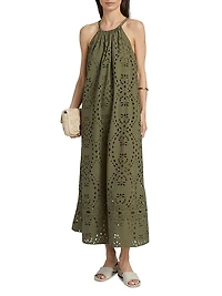 Bonie Eyelet Sleeveless A-Line Maxi Dress