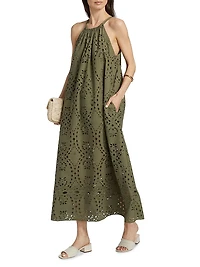 Bonie Eyelet Sleeveless A-Line Maxi Dress