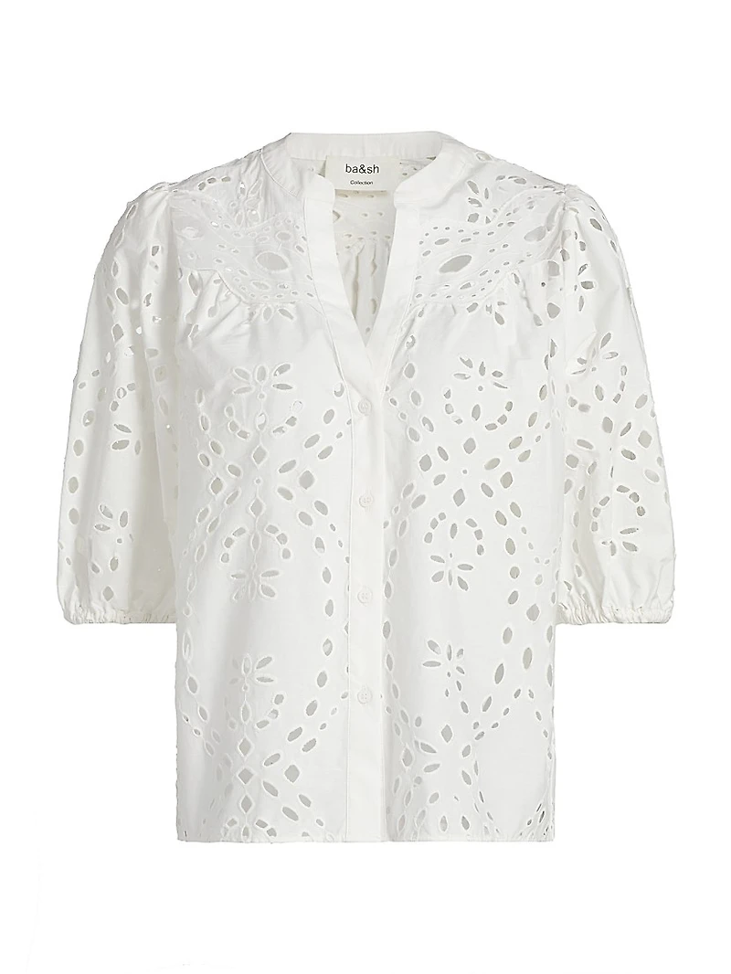 Beatrice Eyelet Cotton Shirt