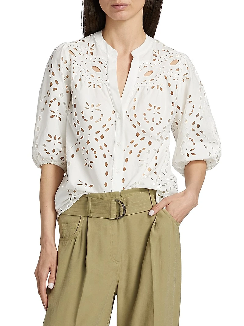 Beatrice Eyelet Cotton Shirt