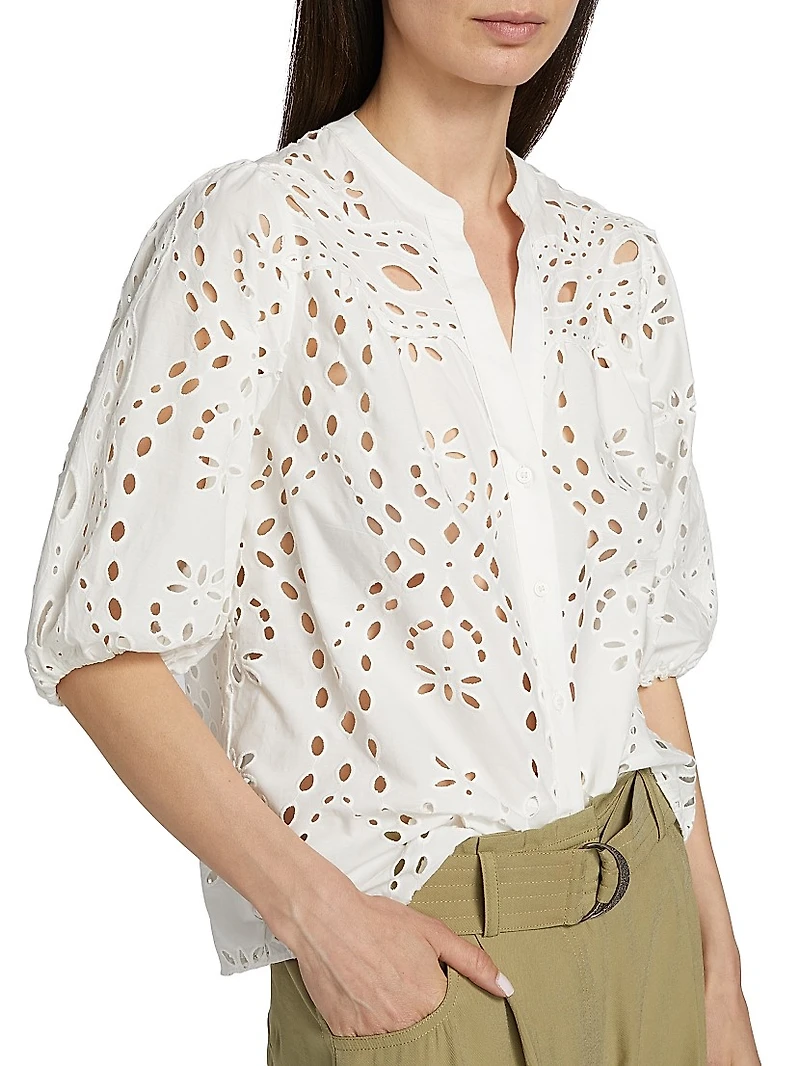 Beatrice Eyelet Cotton Shirt