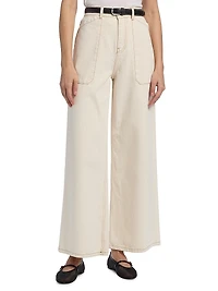 Mallou Cotton High-Rise Wide-Leg Jeans