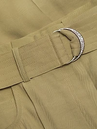 Dola Belted Pleated-Front Pants
