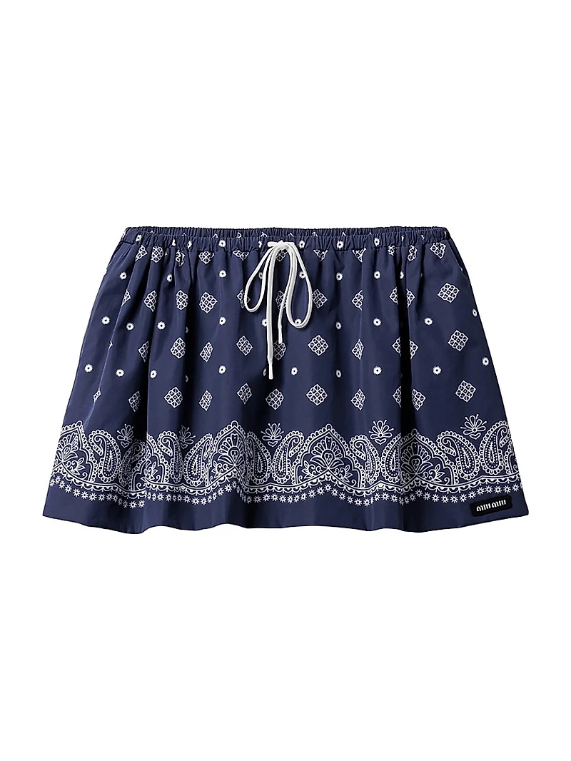 Bandana Print Poplin Miniskirt