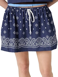Bandana Print Poplin Miniskirt