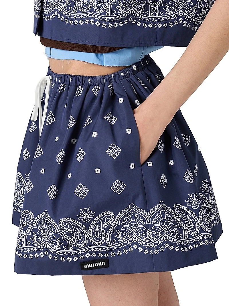 Bandana Print Poplin Miniskirt