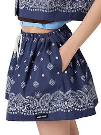 Bandana Print Poplin Miniskirt