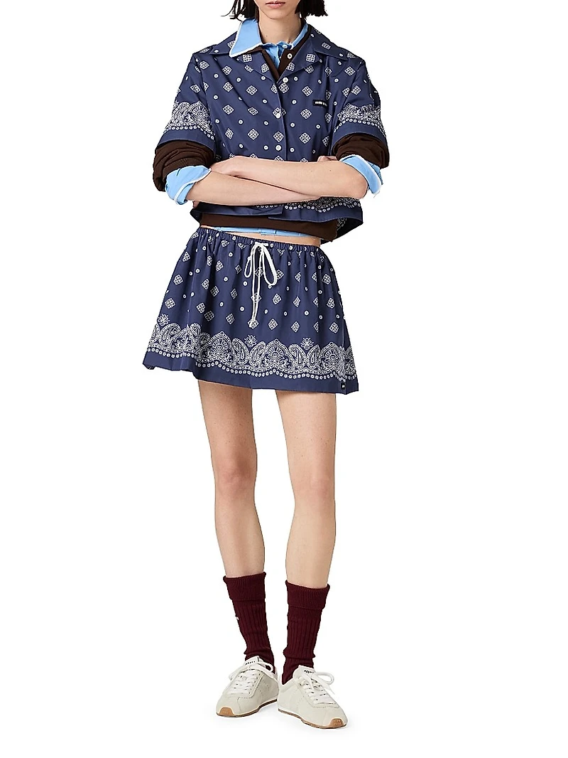 Bandana Print Poplin Miniskirt
