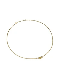 Petite Buckle Necklace in 18K Yellow Gold with Diamonds, 16.2MM