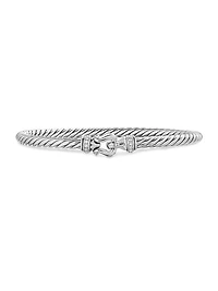 Cable Flex Buckle Bracelet Sterling Silver