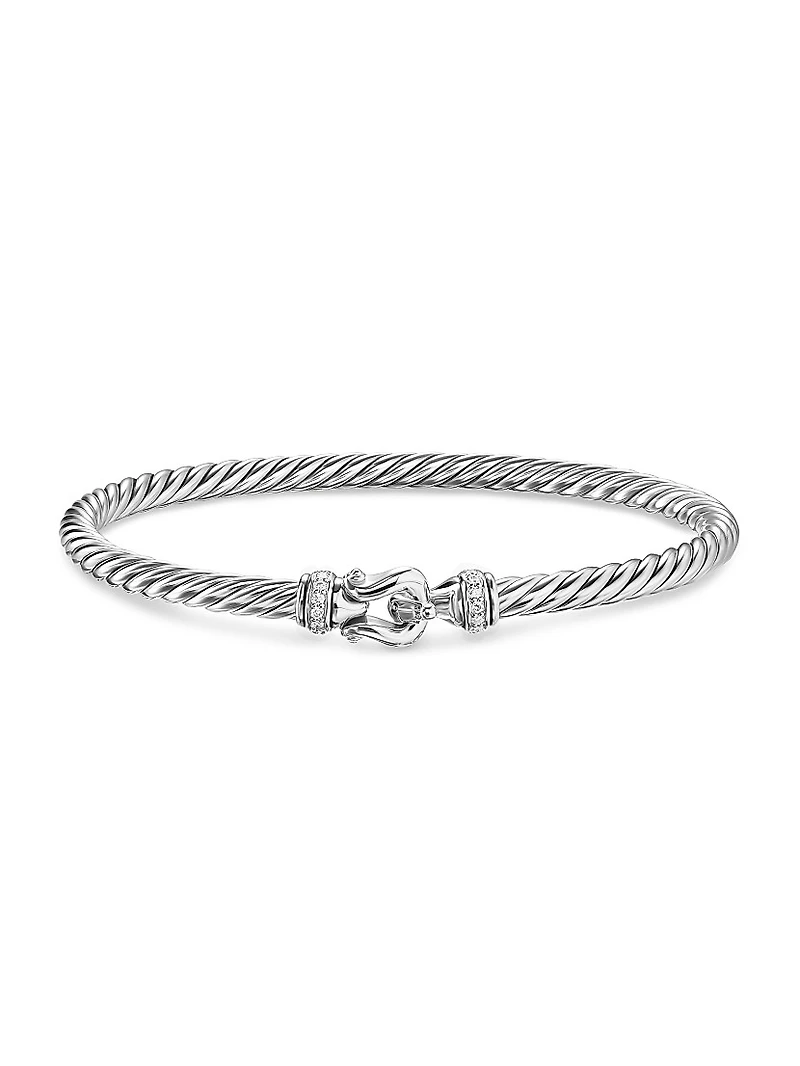 Cable Flex Buckle Bracelet Sterling Silver