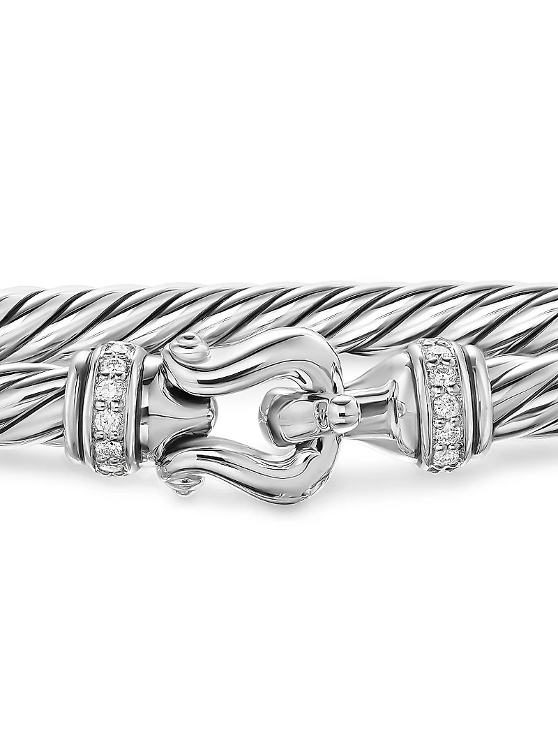 Cable Flex Buckle Bracelet Sterling Silver