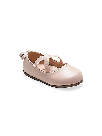 Baby Girl's Charmed Cross Banded Ribbon Flats