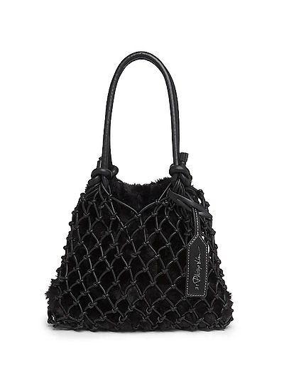 Faux Fur Macrame Mini Bag