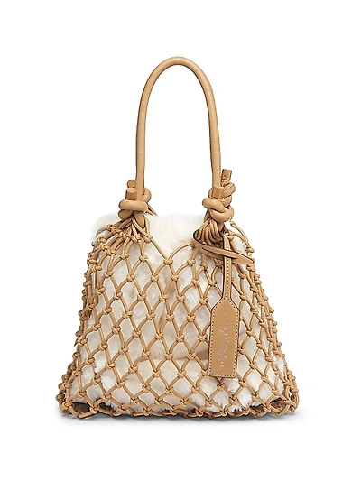 Faux Fur Macrame Mini Bag