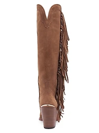 Cami 90MM Fringed Suede Knee-High Boots